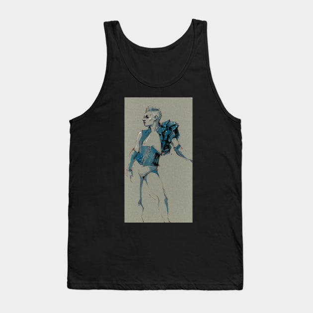 Tillie Dies Fashion Illustration Tank Top by A.E. Kieren Illustration